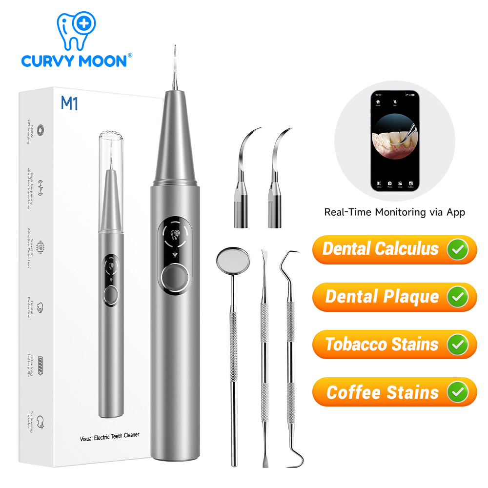 Whitening Teeth Dentist - CURVY MOON Visible Electric Ultrasonic Tooth