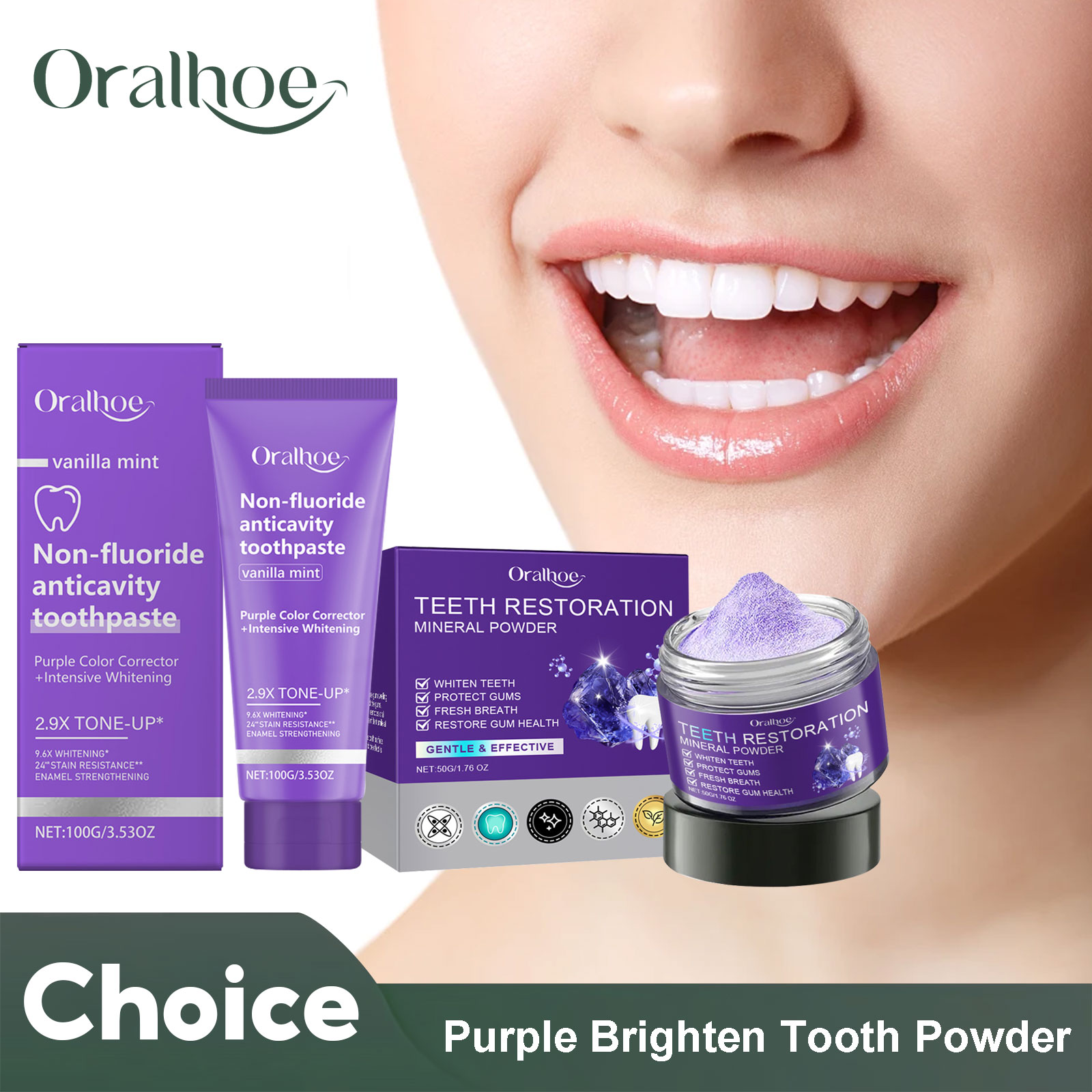Teeth Whitening Q&M - Teeth Restoration Mineral Powder Teeth Whitening