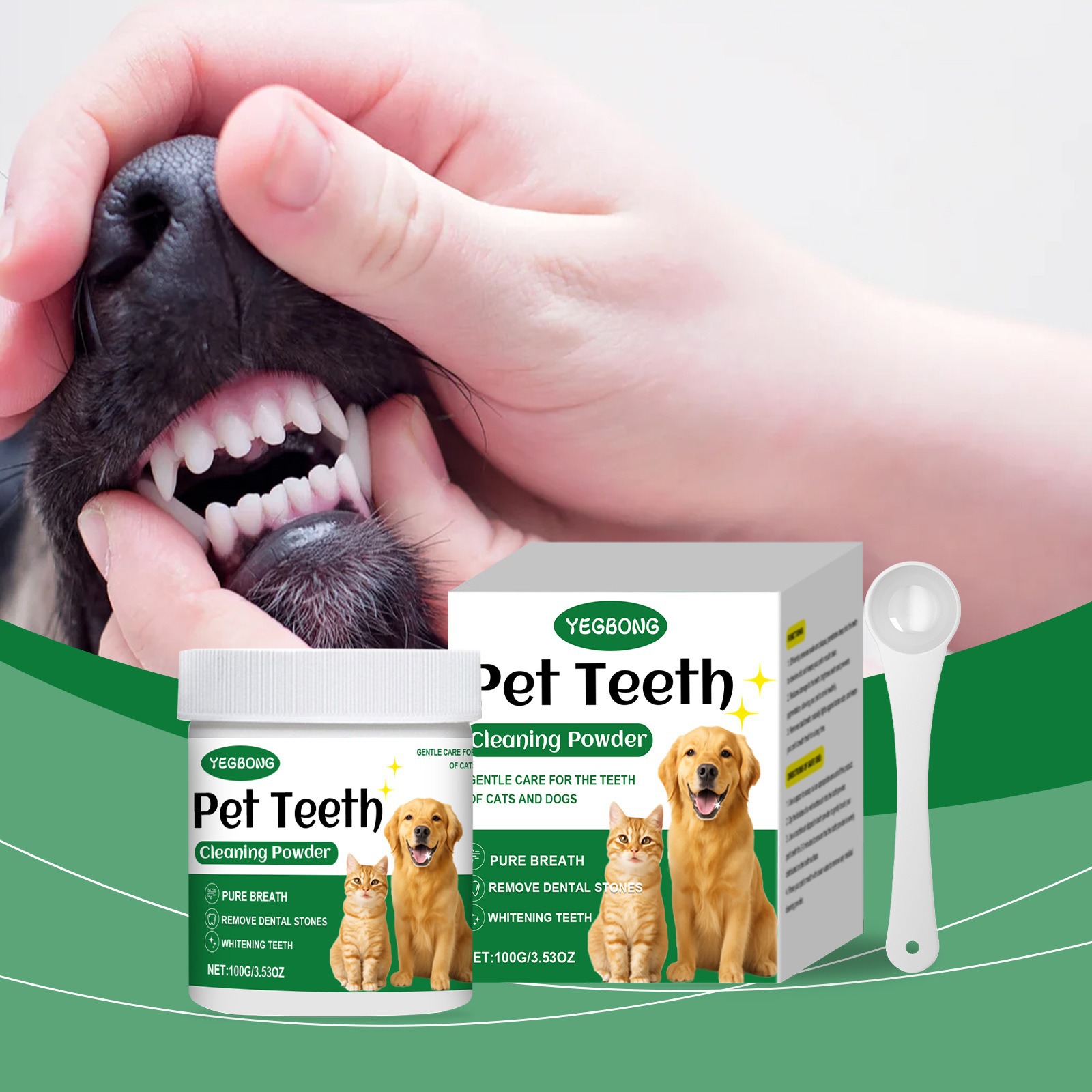 Teeth Whitening Q&M - Pet Teeth Cleaning Powder Reduce Dental