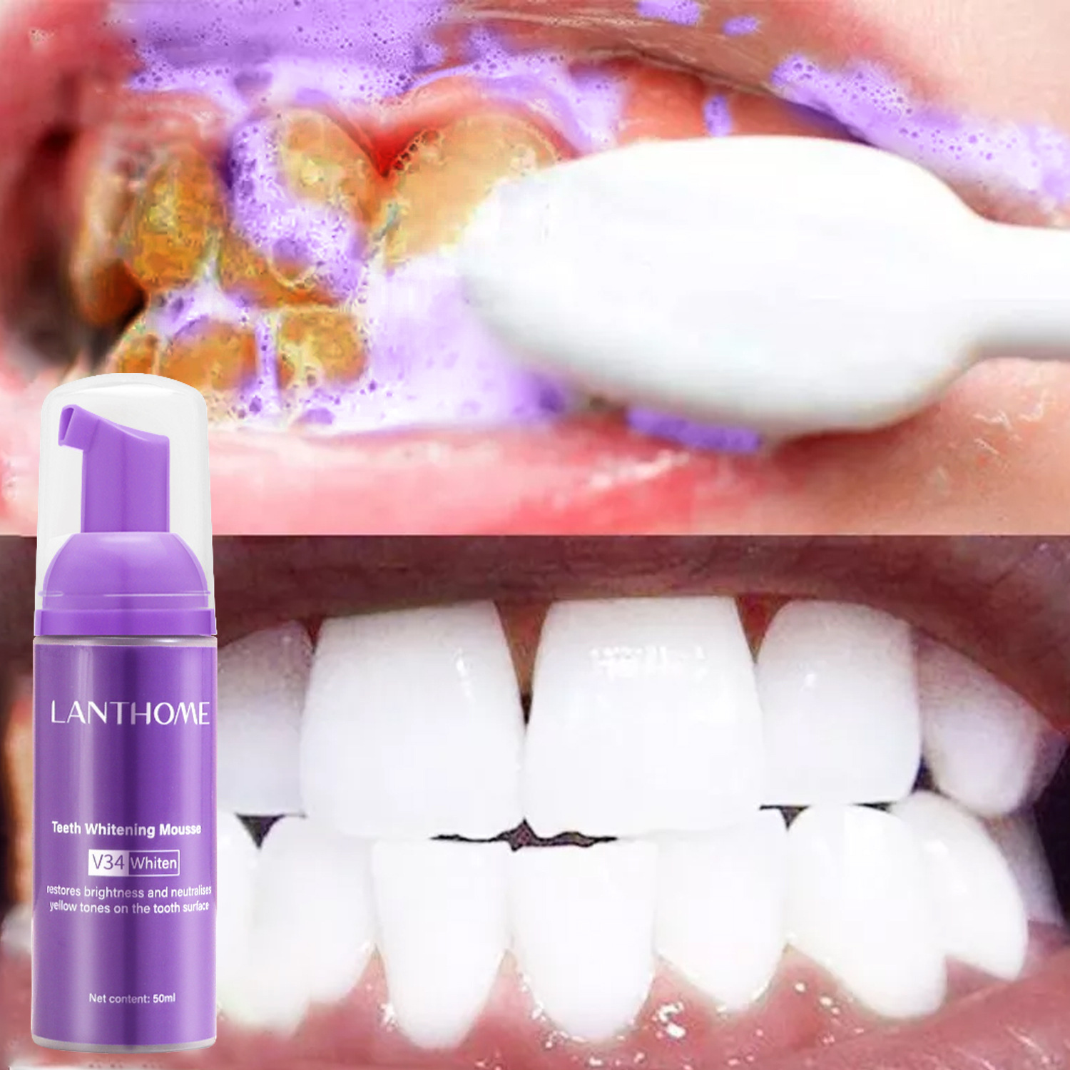 Teeth Whitening Mousse - V34 Teeth Whitening Mousse Toothpaste Remove