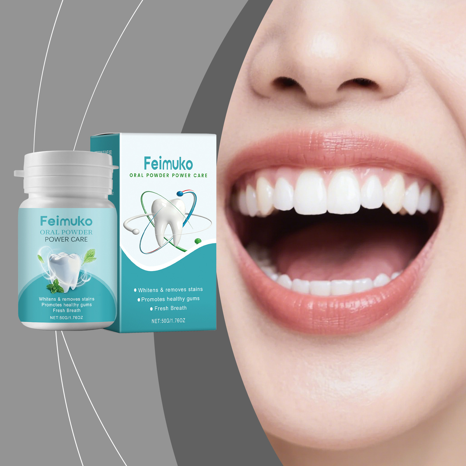Teeth Whitening Promotion - Feimuko Oral Powder Power Remove Stain
