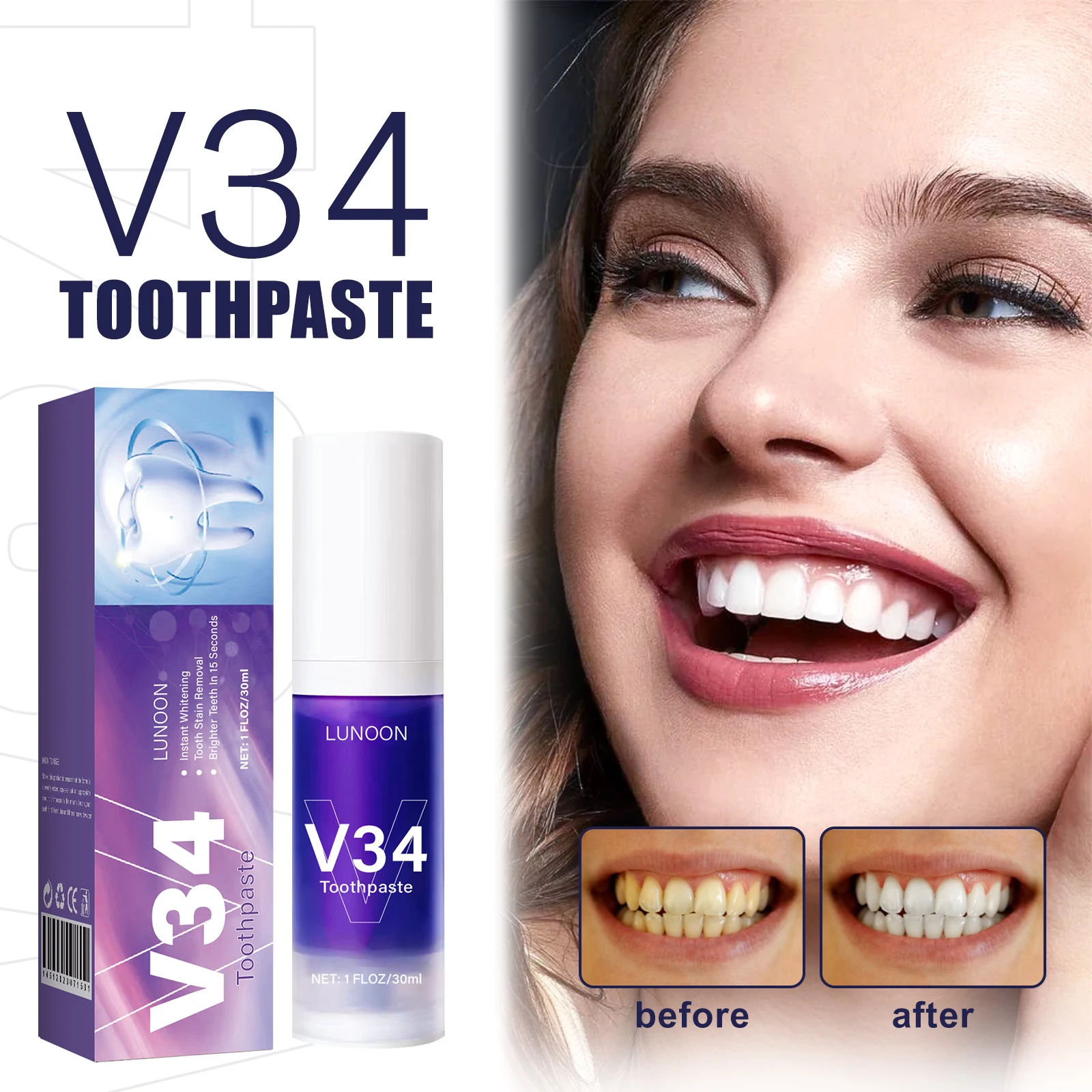 Teeth Whitening Mousse - 50ml Mousse Toothpaste Teeth Cleaning Tooth