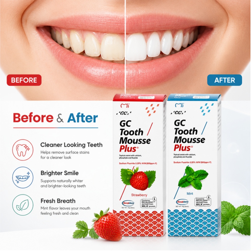 GCTooth Mousse Plus Mint Straw - Teeth Whitening Cream review and price