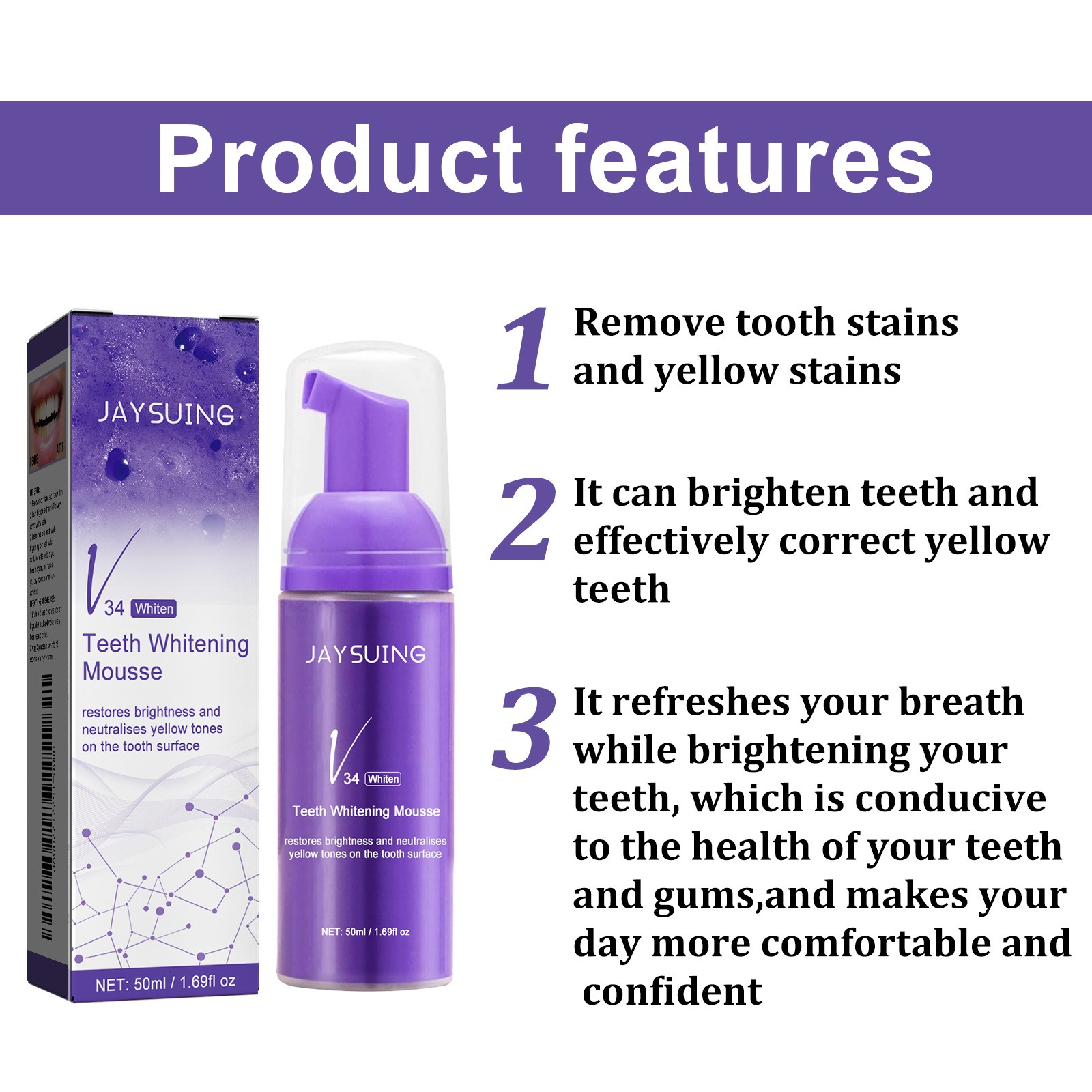 V34 Mousse Teeth Cleaning Toot - Teeth Whitening Mousse review and price