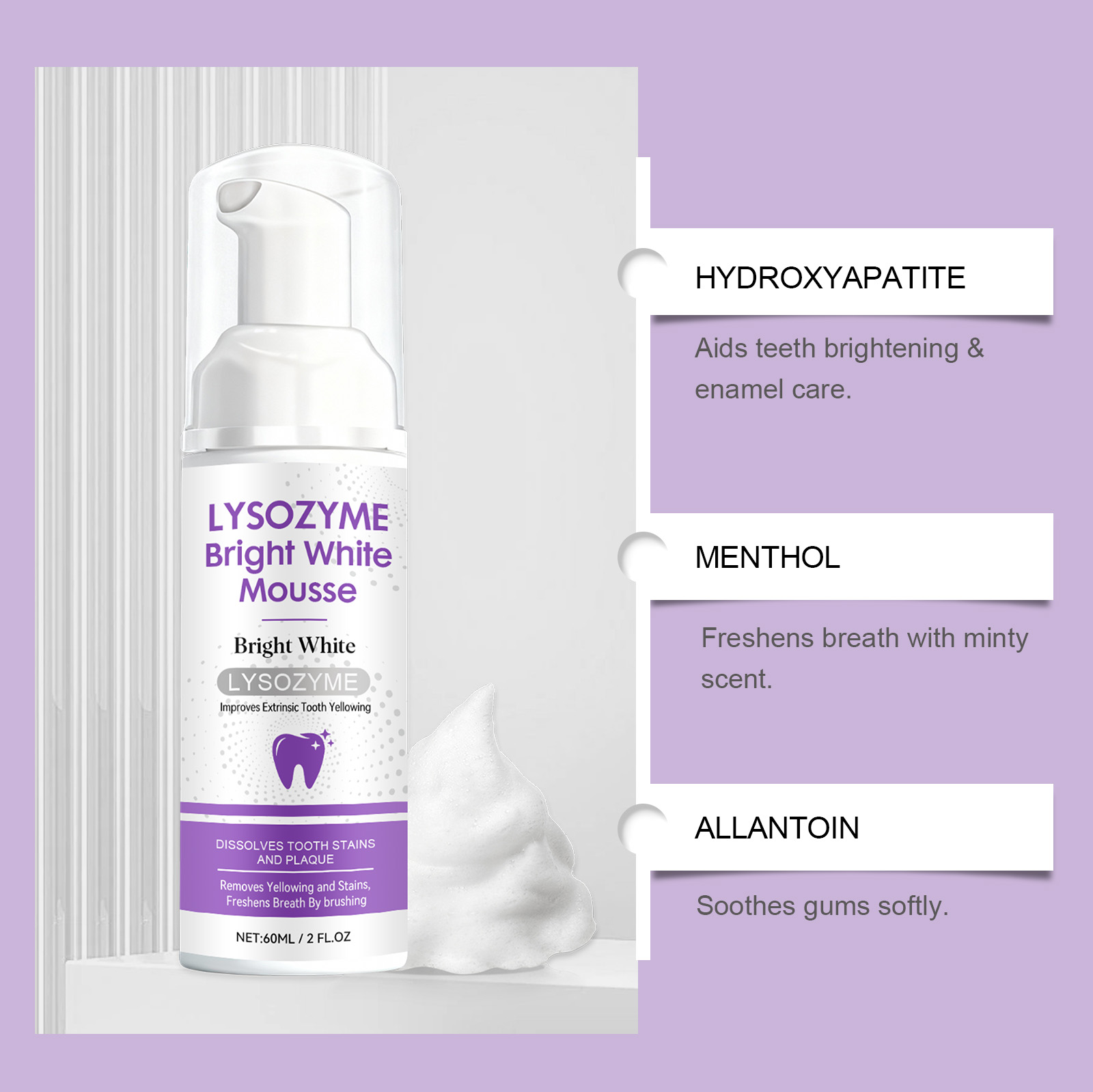 Hydroxyapatite White Teeth Mou - Teeth Whitening Mousse review and price