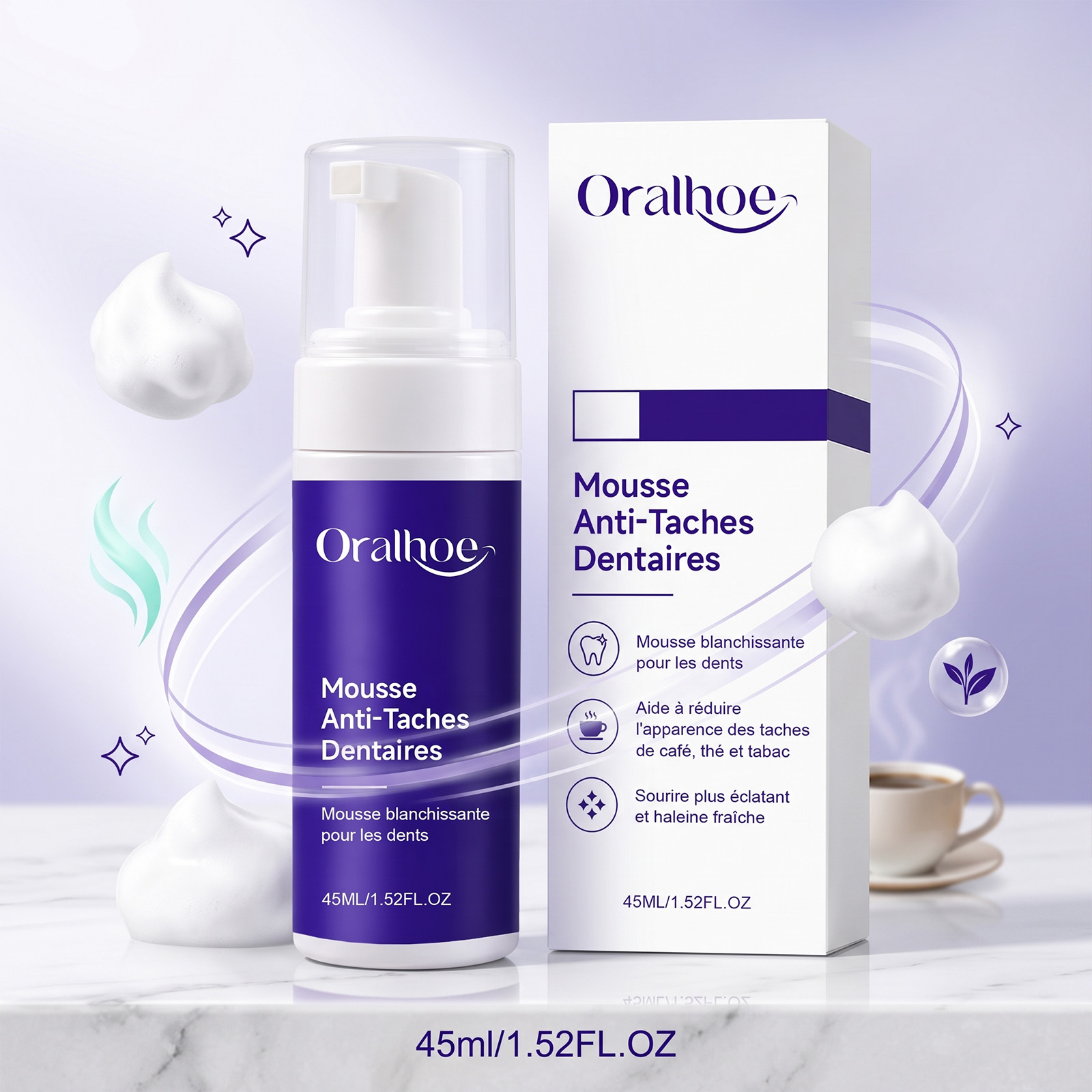 Purple Toothpaste Mousse Foam  - Teeth Whitening Mousse review and price